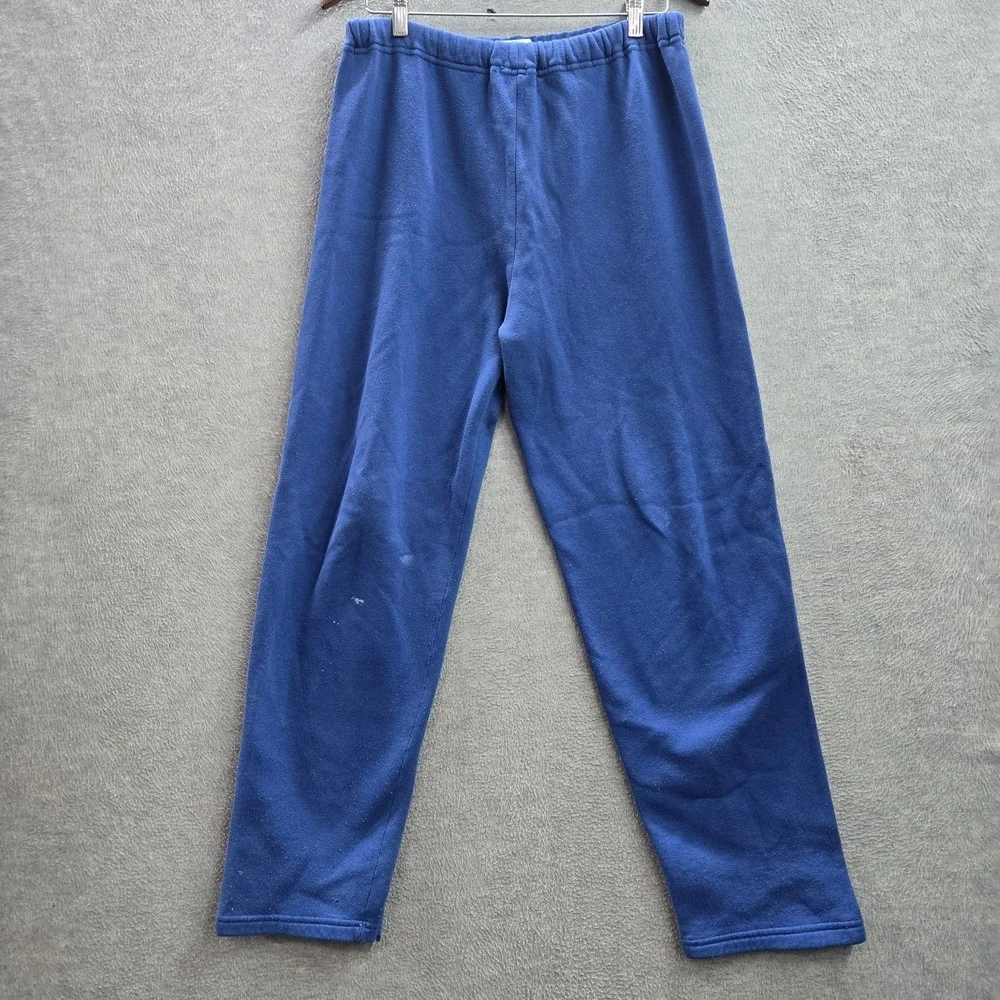 VINTAGE Russell Athletic Men Activewear Pants L Blue Sweatpants Fleece USA READ